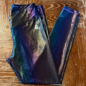 GRRRL Iridescent Rainbow Multicolor Athletic Leggings
